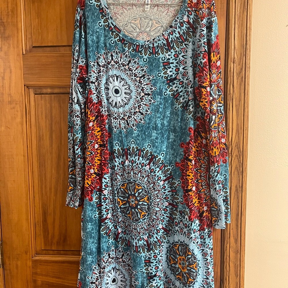 Colorful Mandala Print Women's Dress w/POCKETS!! - Picture 1 of 5